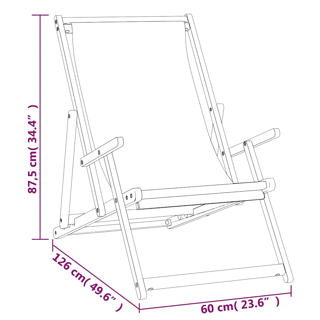 Folding Beach Chair Solid Wood Teak