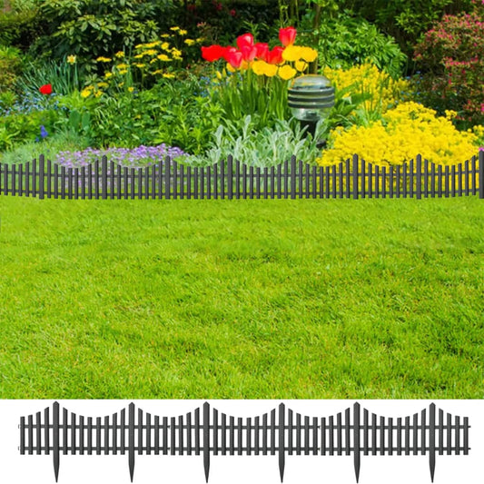 Lawn Edgings 17 Pcs Anthracite 1000 Cm Polypropylene