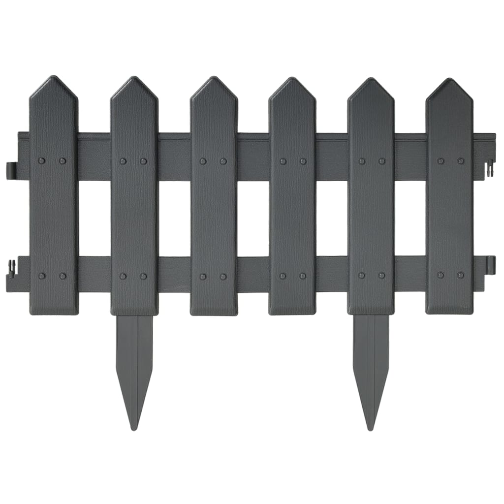 Lawn Edgings 25 Pcs Anthracite 10 M Polypropylene