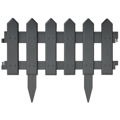 Lawn Edgings 25 Pcs Anthracite 10 M Polypropylene