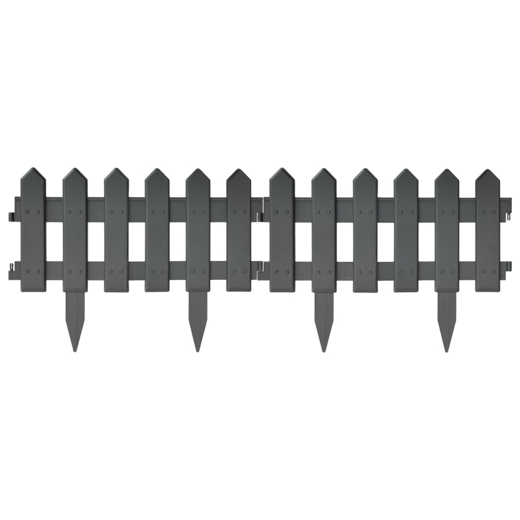 Lawn Edgings 25 Pcs Anthracite 10 M Polypropylene