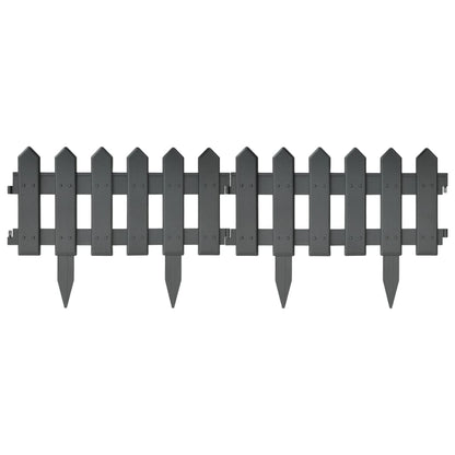 Lawn Edgings 25 Pcs Anthracite 10 M Polypropylene