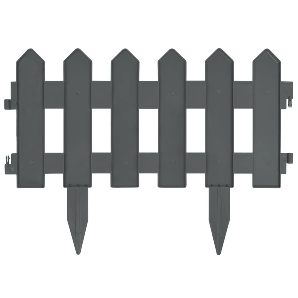 Lawn Edgings 25 Pcs Anthracite 10 M Polypropylene