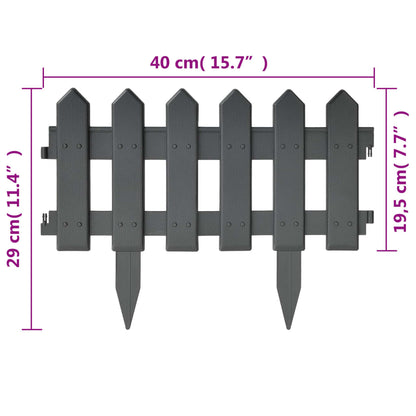 Lawn Edgings 25 Pcs Anthracite 10 M Polypropylene