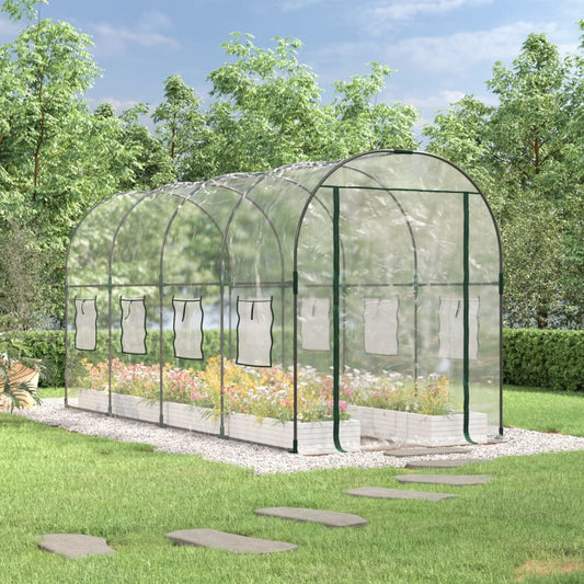 Greenhouse Transparent 160X400X190 Cm Pvc&Powder-Coated Steel