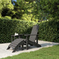 Garden Adirondack Chairs 2 Pcs With Footstools Hdpe