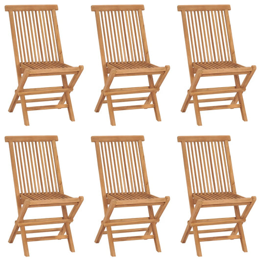 Folding Garden Chairs 6 Pcs Solid Wood Teak