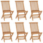 Folding Garden Chairs 6 Pcs Solid Wood Teak