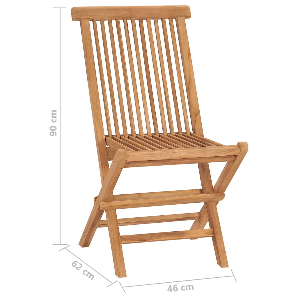 Folding Garden Chairs 6 Pcs Solid Wood Teak