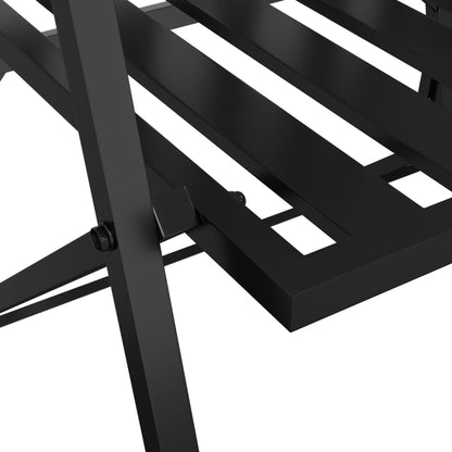 Folding 2-Seater Garden Bench 137 Cm Black Steel