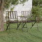 Folding 2-Seater Garden Bench 137 Cm Black Steel
