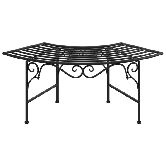 Tree Bench 113 Cm Black Steel