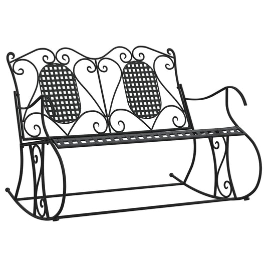 2-Seater Rocking Bench 113 Cm Black Steel