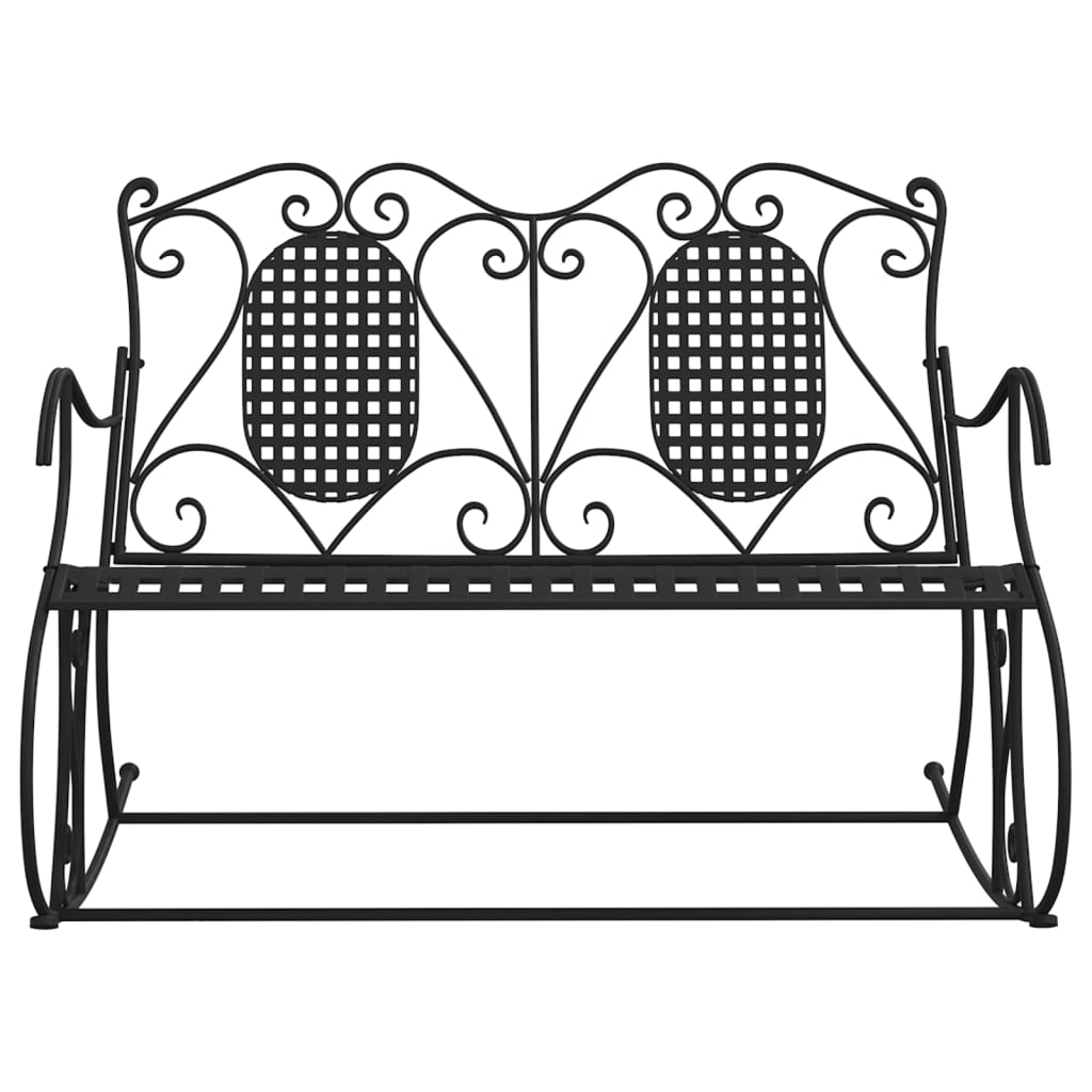 2-Seater Rocking Bench 113 Cm Black Steel