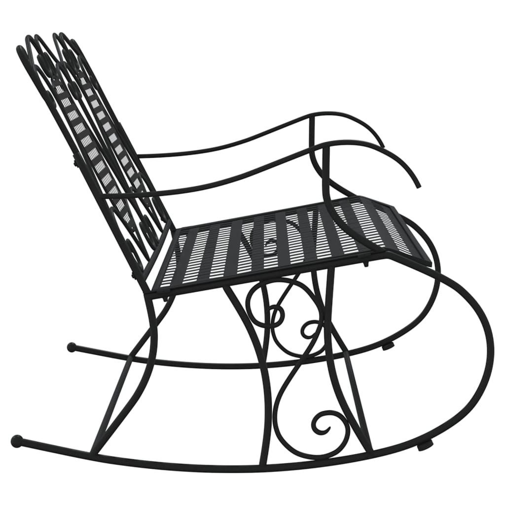 2-Seater Rocking Bench 113 Cm Black Steel
