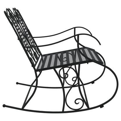 2-Seater Rocking Bench 113 Cm Black Steel