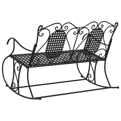 2-Seater Rocking Bench 113 Cm Black Steel