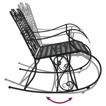 2-Seater Rocking Bench 113 Cm Black Steel