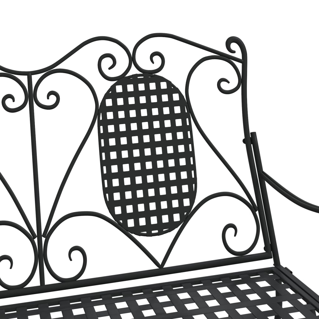2-Seater Rocking Bench 113 Cm Black Steel