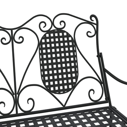 2-Seater Rocking Bench 113 Cm Black Steel
