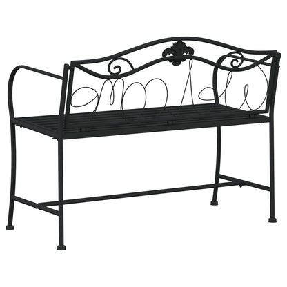 2-Seater Garden Bench 104 Cm Black Steel