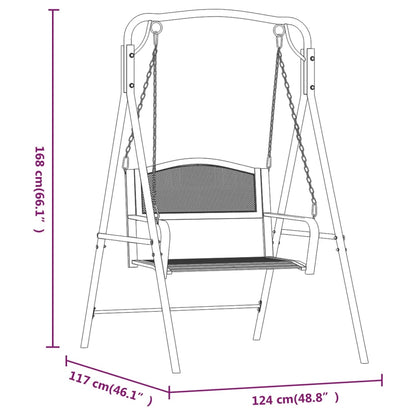 Swing Bench 124 Cm Black Steel