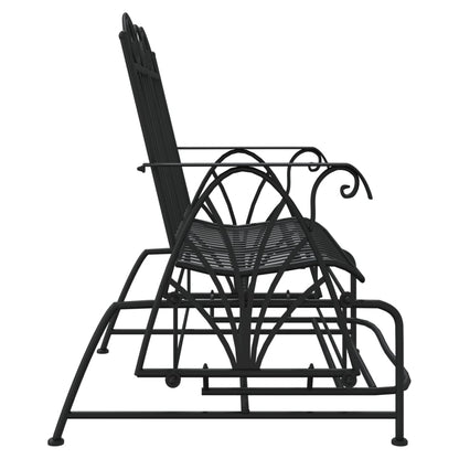 2-Seater Glider Bench 114 Cm Black Steel