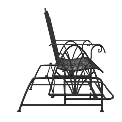 2-Seater Glider Bench 114 Cm Black Steel
