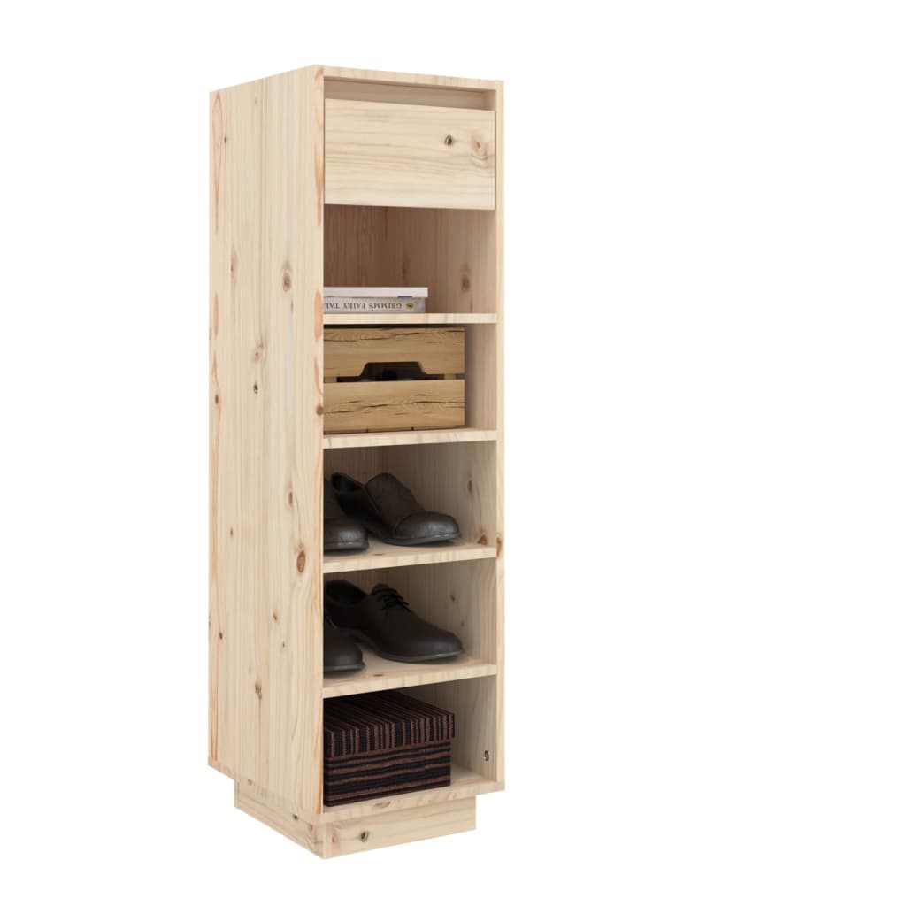 Shoe Cabinet 30X34X105 Cm Solid Wood Pine