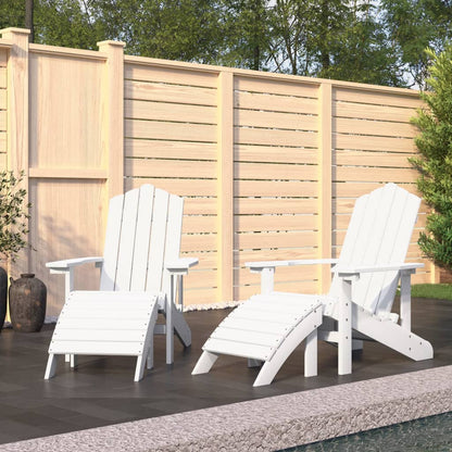 Garden Adirondack Chairs 2 Pcs With Footstools Hdpe