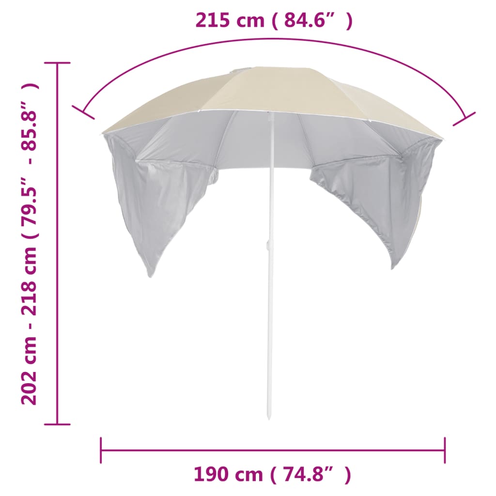Beach Parasol With Side Walls 215 Cm