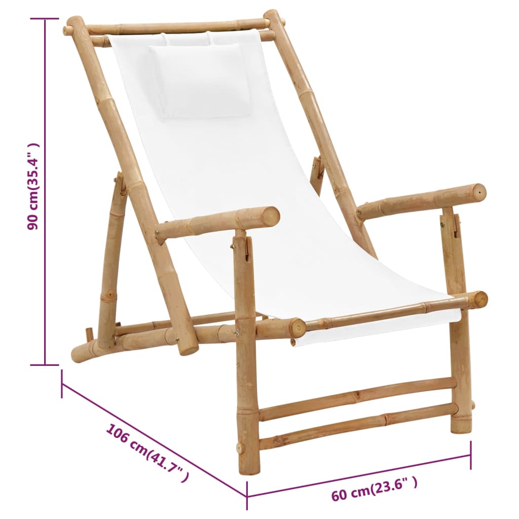 Deck Chair Bamboo And Canvas