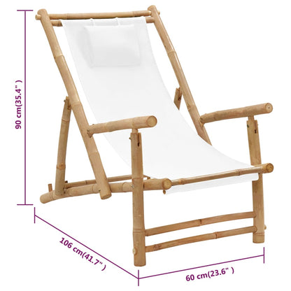 Deck Chair Bamboo And Canvas