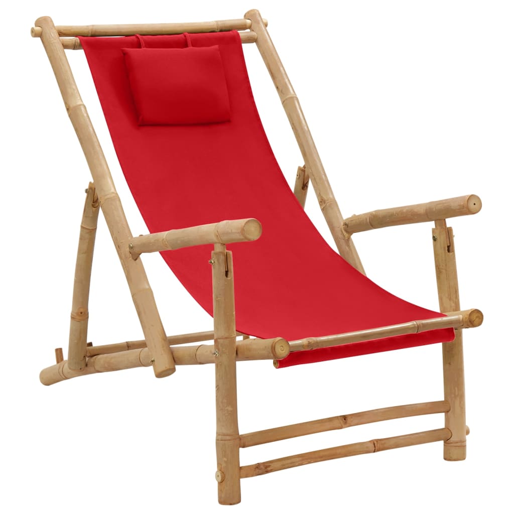 Deck Chair Bamboo And Canvas