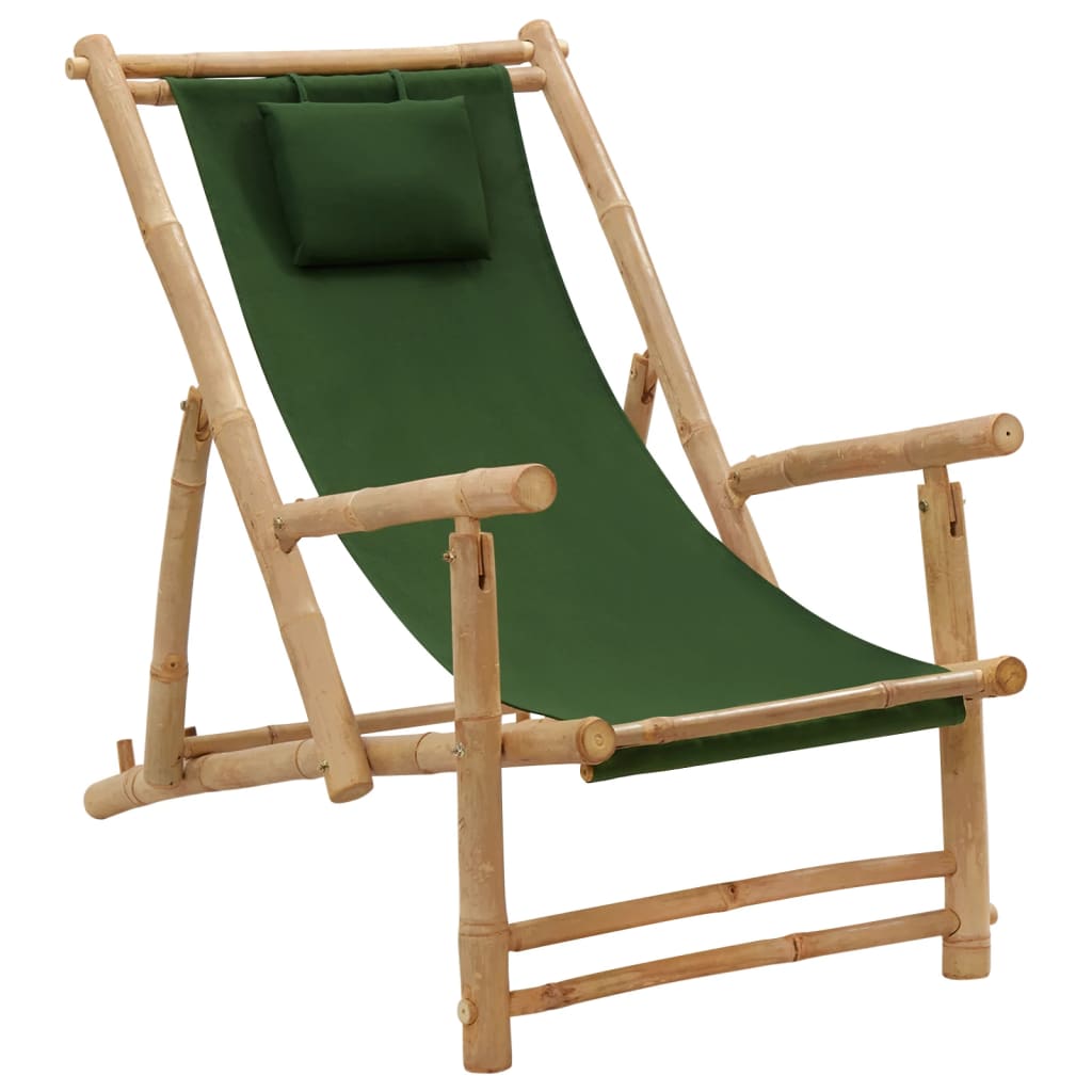 Deck Chair Bamboo And Canvas