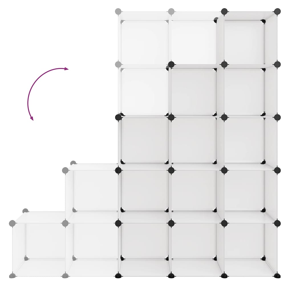 Storage Cube Organiser With 15 Cubes Pp