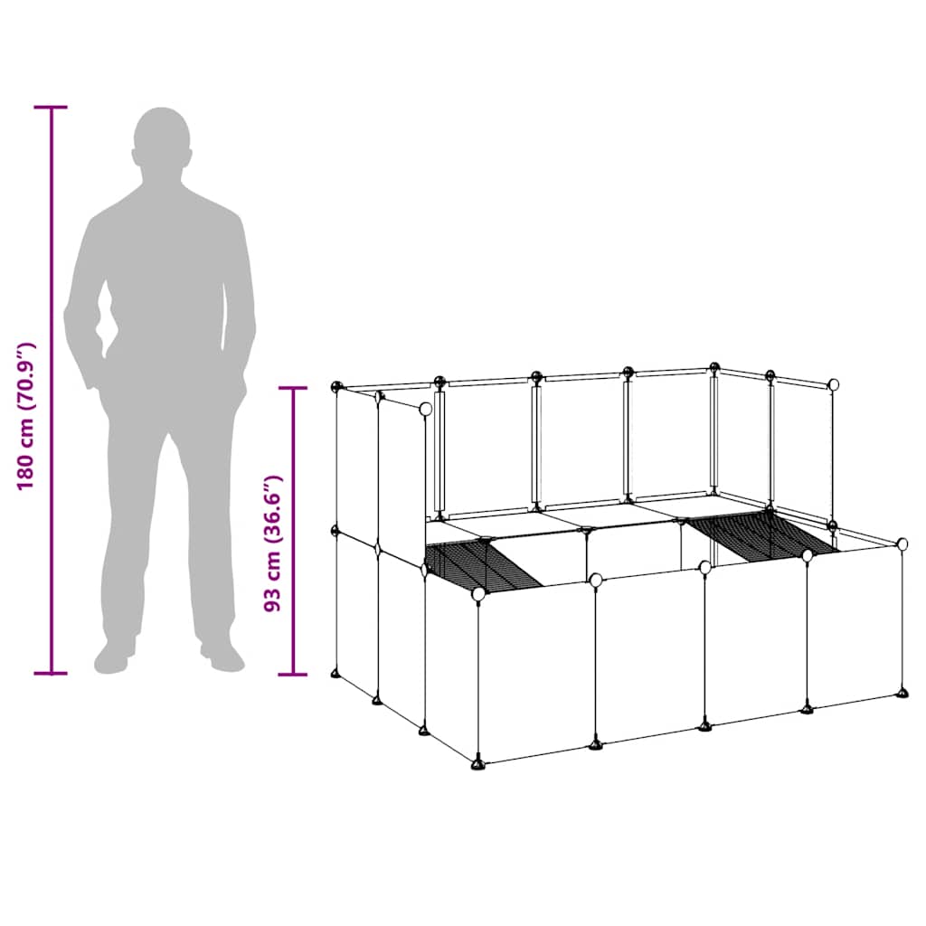 Small Animal Cage 143X107X93 Cm Pp And Steel