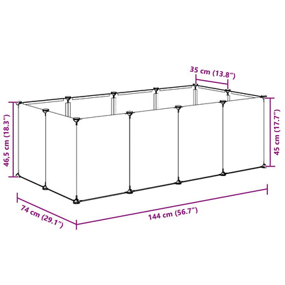 Small Animal Cage 144X74X46.5 Cm Pp And Steel