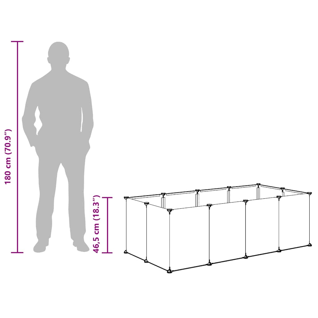 Small Animal Cage 144X74X46.5 Cm Pp And Steel