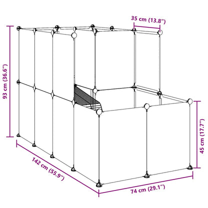 Small Animal Cage 142X74X93 Cm Pp And Steel