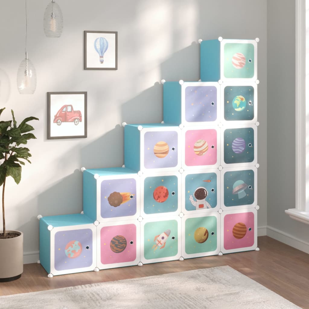 Cube Storage Cabinet For Kids With 10 Cubes Pp