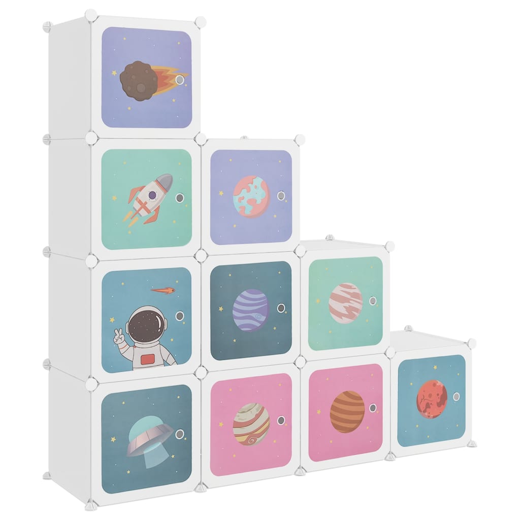 Cube Storage Cabinet For Kids With 10 Cubes Pp