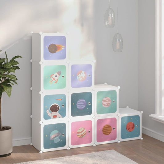 Cube Storage Cabinet For Kids With 10 Cubes Pp