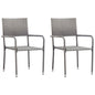 Garden Dining Chairs 2 Pcs Stackable Poly Rattan