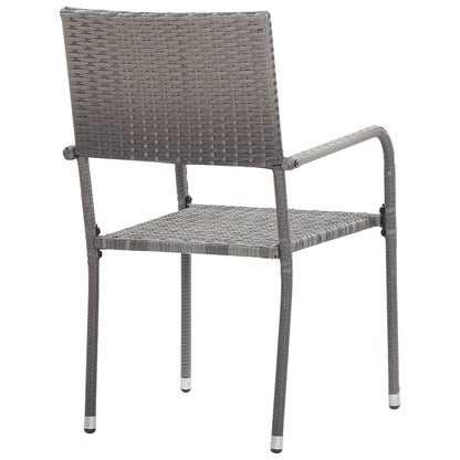 Garden Dining Chairs 2 Pcs Stackable Poly Rattan