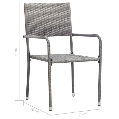 Garden Dining Chairs 2 Pcs Stackable Poly Rattan