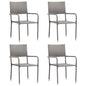 Garden Dining Chairs 2 Pcs Stackable Poly Rattan