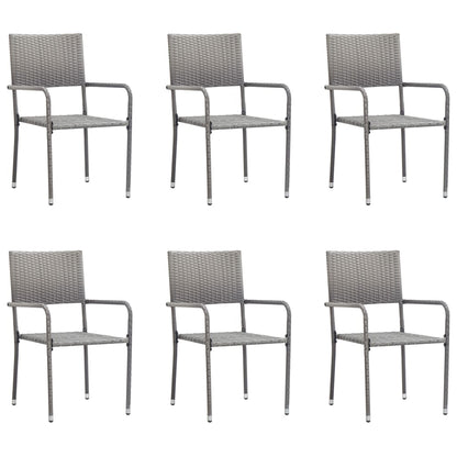 Garden Dining Chairs 2 Pcs Stackable Poly Rattan