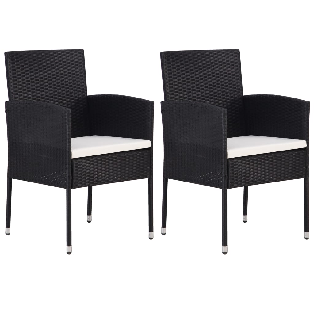 Garden Chairs With Cushions 2 Pcs Grey Poly Rattan