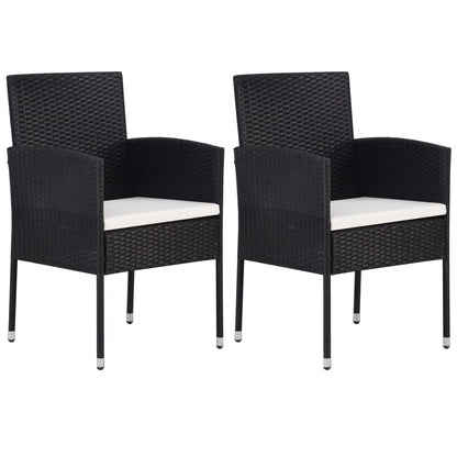 Garden Chairs With Cushions 2 Pcs Grey Poly Rattan